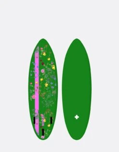CYNTHIA ROWLEY Custom Short Surfboard - Green Garden Floral -Cynthia Rowley Shop Short Surfboard GRN