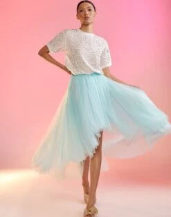 CYNTHIA ROWLEY High Low Tulle Skirt