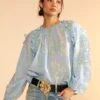 CYNTHIA ROWLEY Claudia Ruffle Blouse -Cynthia Rowley Shop bbtopblue1