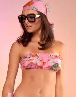 CYNTHIA ROWLEY Flirt Ruffle Bikini Top