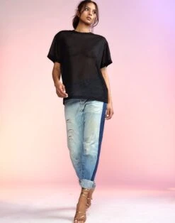 CYNTHIA ROWLEY Glitter Tee -Cynthia Rowley Shop blacktee3