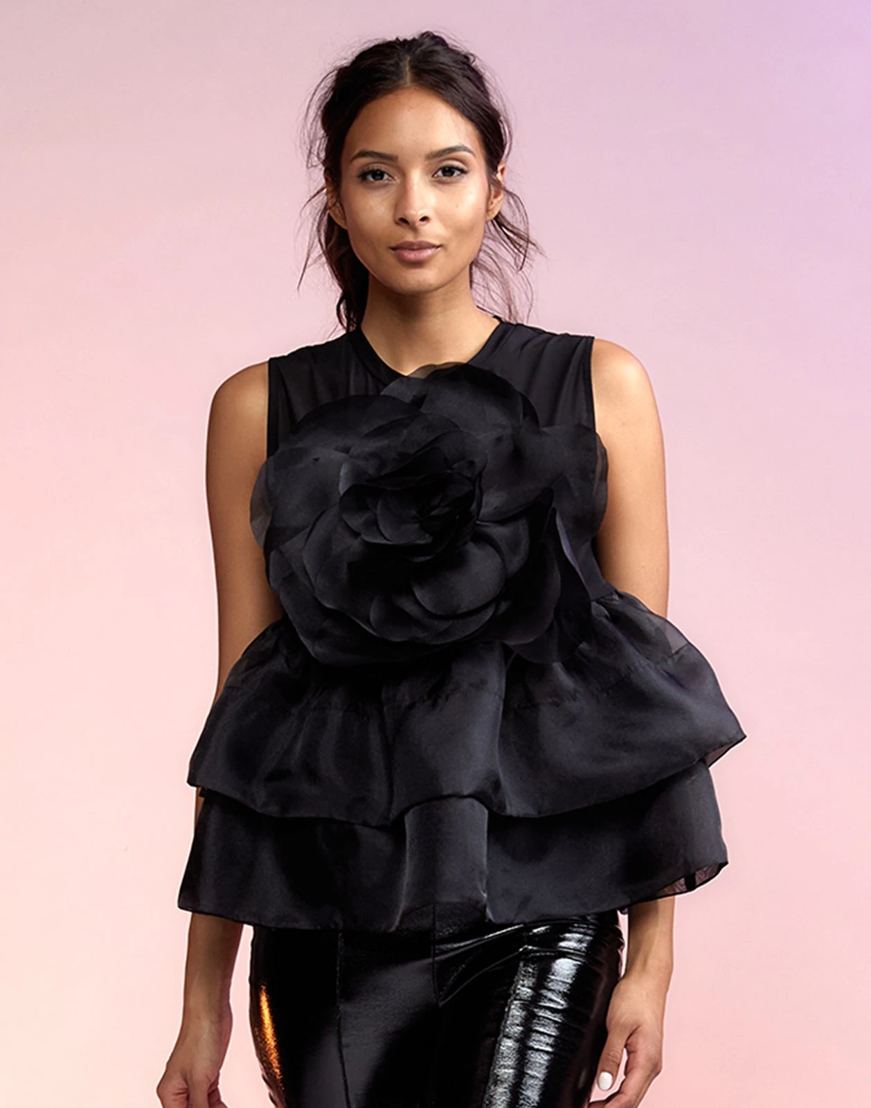CYNTHIA ROWLEY Chloe Organza Flower Top 4 CYNTHIA ROWLEY Chloe Organza Flower Top - Image 2