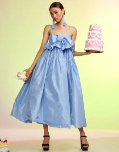 CYNTHIA ROWLEY Aurora Taffeta Dress -Cynthia Rowley Shop blue5 ccca039f 1509 45e7 b404 5ddaa7530767