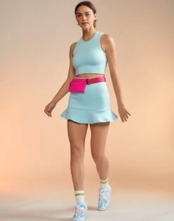 CYNTHIA ROWLEY Bonded Mini Skirt -Cynthia Rowley Shop blueskirt6