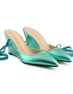 CYNTHIA ROWLEY Metallic Ribbon Wedge