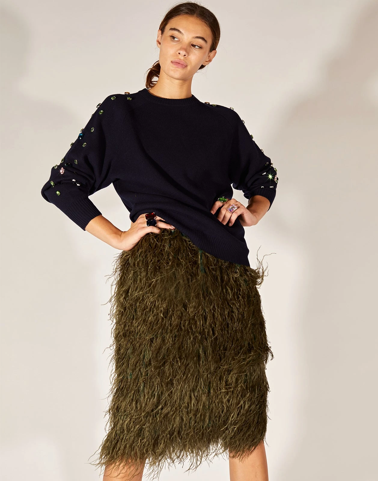 CYNTHIA ROWLEY Midi Feather Skirt 4 CYNTHIA ROWLEY Midi Feather Skirt - Image 2