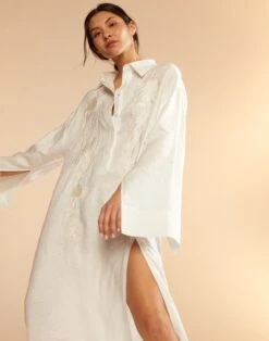 CYNTHIA ROWLEY Piana Embroidered Dress -Cynthia Rowley Shop linenwhite1