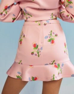 CYNTHIA ROWLEY Strawberry Bonded Mini Skirt -Cynthia Rowley Shop ltpnkskirt1