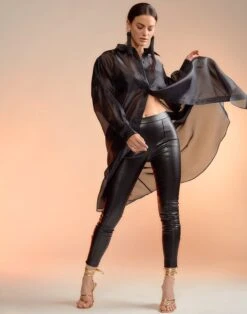 CYNTHIA ROWLEY Oversized Organza Shirt -Cynthia Rowley Shop organzalong5