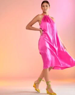 CYNTHIA ROWLEY Salerno Silk Halter Dress -Cynthia Rowley Shop pink1 216aeae9 4156 41e9 92e9 cd78fa0cfdfb