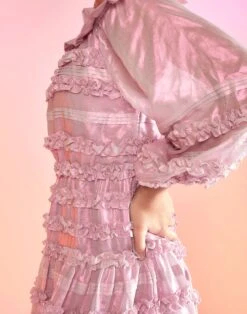 CYNTHIA ROWLEY Ella Foil Metallic Dress -Cynthia Rowley Shop ruffle10 62f1343c bf95 40ed 8272 3e6c4e6d0a4c