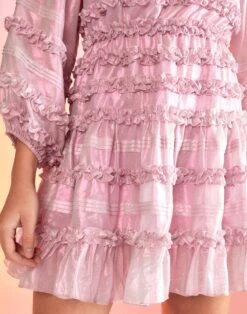 CYNTHIA ROWLEY Ella Foil Metallic Dress -Cynthia Rowley Shop ruffle11