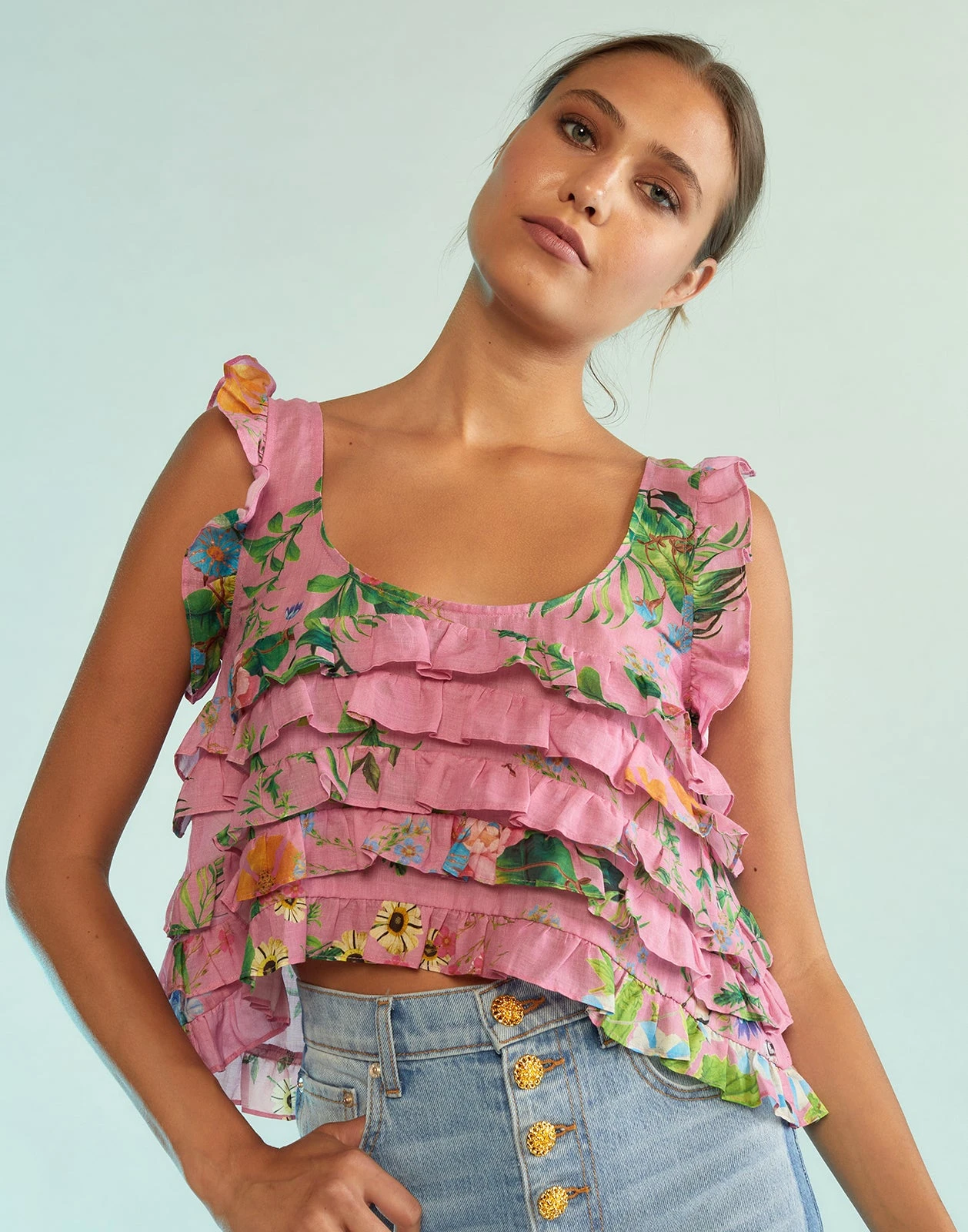 CYNTHIA ROWLEY Nola Ruffle Tank Blouse 4 CYNTHIA ROWLEY Nola Ruffle Tank Blouse - Image 2