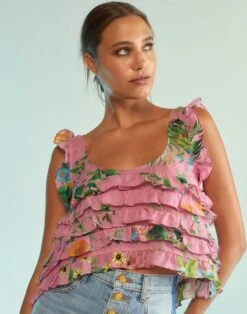 CYNTHIA ROWLEY Nola Ruffle Tank Blouse 11 CYNTHIA ROWLEY Nola Ruffle Tank Blouse -Cynthia Rowley Shop ruffle9