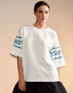 CYNTHIA ROWLEY Sequin Football Jersey 9 CYNTHIA ROWLEY Sequin Football Jersey -Cynthia Rowley Shop rugbywhite3