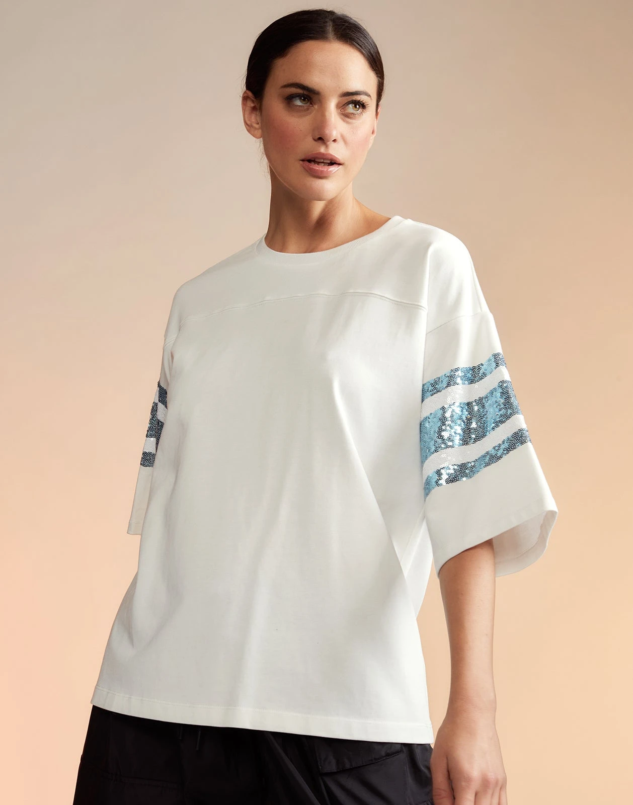 CYNTHIA ROWLEY Sequin Football Jersey 6 CYNTHIA ROWLEY Sequin Football Jersey - Image 4