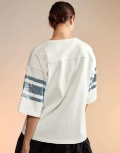 CYNTHIA ROWLEY Sequin Football Jersey 11 CYNTHIA ROWLEY Sequin Football Jersey -Cynthia Rowley Shop rugbywhite6