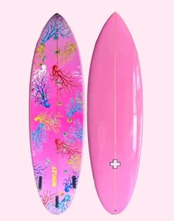 CYNTHIA ROWLEY Custom Short Surfboard - Gradient Corals