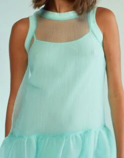 CYNTHIA ROWLEY Chloe Organza Dress -Cynthia Rowley Shop teal5