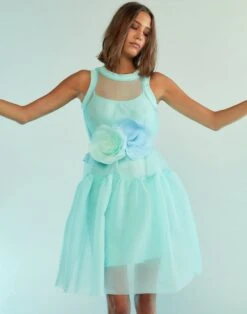 CYNTHIA ROWLEY Chloe Organza Dress -Cynthia Rowley Shop teal6