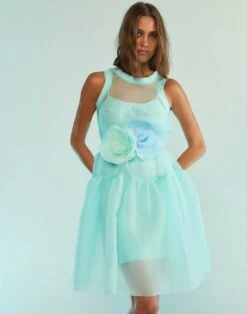 CYNTHIA ROWLEY Chloe Organza Dress -Cynthia Rowley Shop teal7