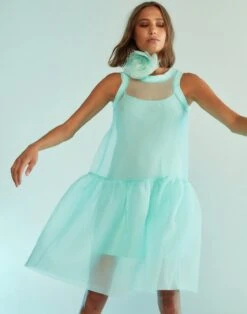 CYNTHIA ROWLEY Chloe Organza Dress -Cynthia Rowley Shop teal8