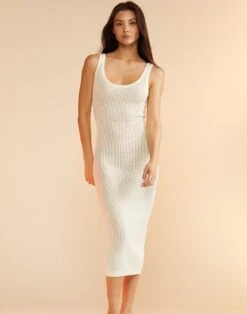 CYNTHIA ROWLEY Zia Crochet Knit Dress -Cynthia Rowley Shop whitemeshtank7