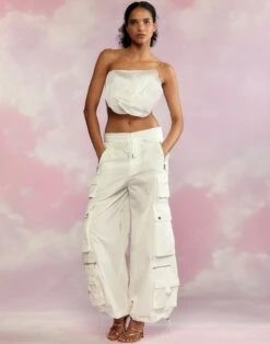 CYNTHIA ROWLEY Kim Cargo Pant -Cynthia Rowley Shop whote1