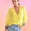 CYNTHIA ROWLEY Selene Sequin Blouse -Cynthia Rowley Shop yellow11copy